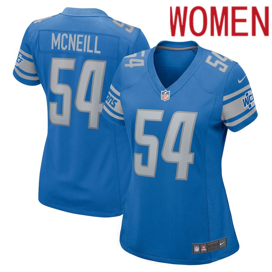 Women Detroit Lions #54 Alim McNeill Nike Blue Nike Game NFL Jersey->women nfl jersey->Women Jersey